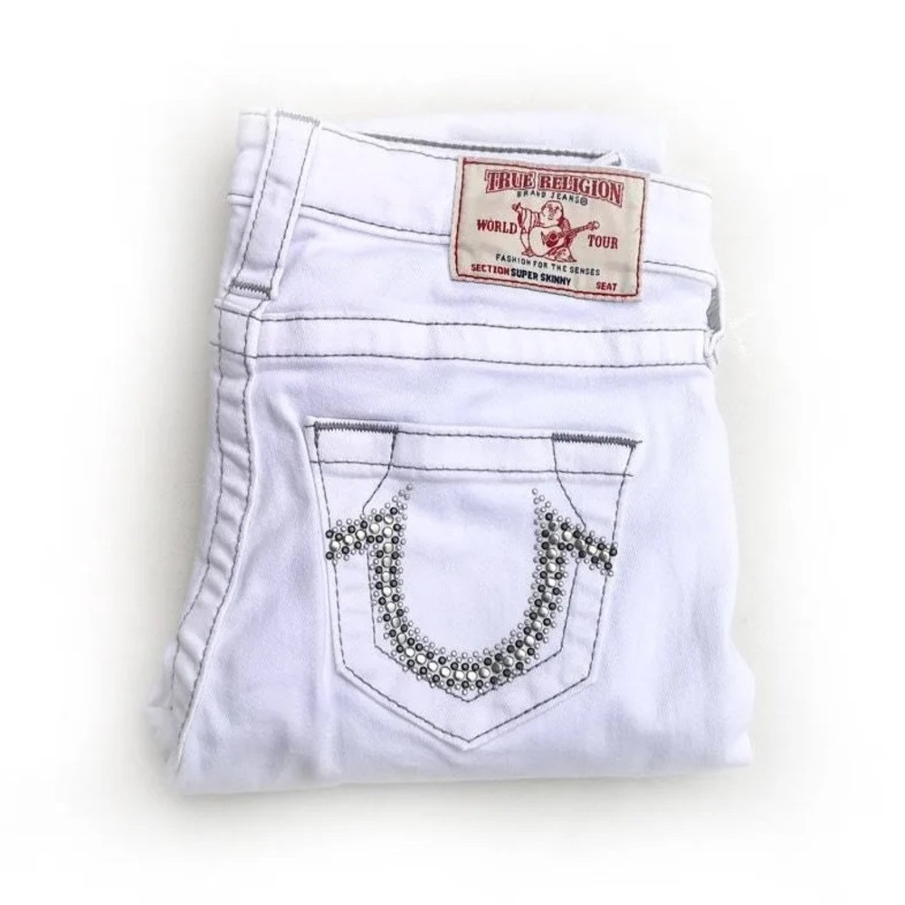 NWT ✨ rare True Religion Y2K vintage skinny jeans, low rise Optic White sz 25